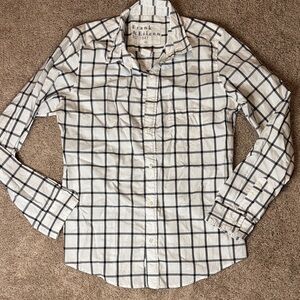 Frank & Eileen Women's Plaid Button Down Shirt in Black and White